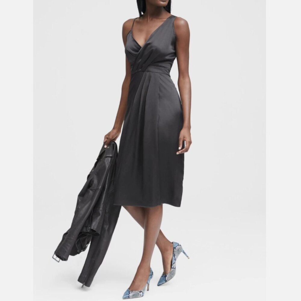 Banana Republic Limited Edition Wrap Slip Dress in Dark Gray